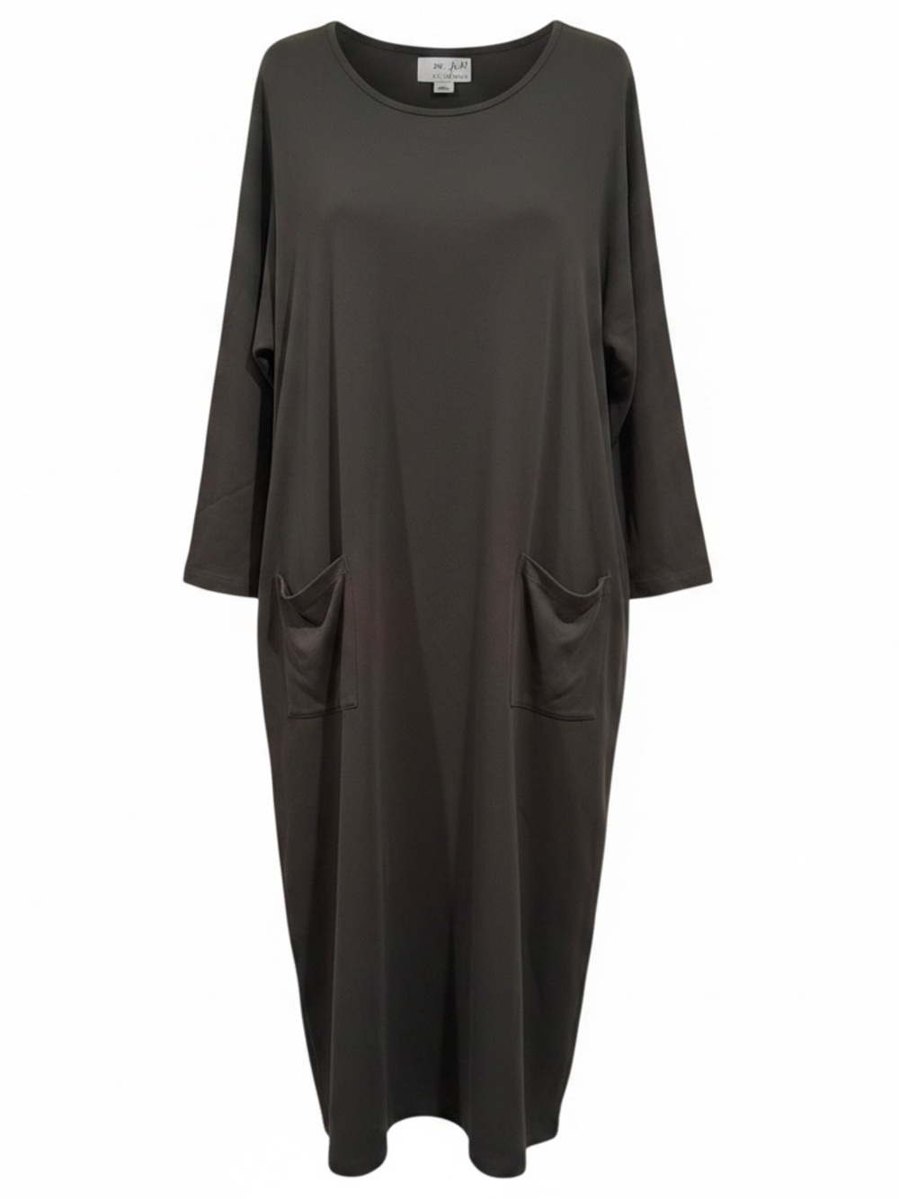Real Comfort Black Long Sleeve Pocket Lounge Dress Size 3XL 100% Cotton